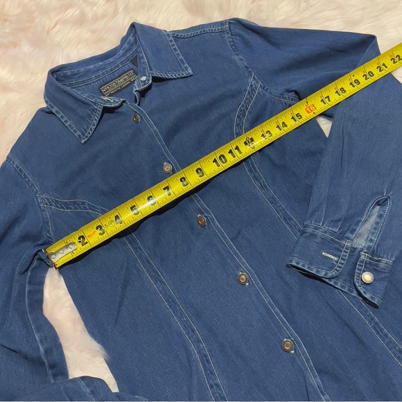 VTG Newton Trading Co. Denim Button Down Long-sleeve Shirt - Picture 6 of 7
